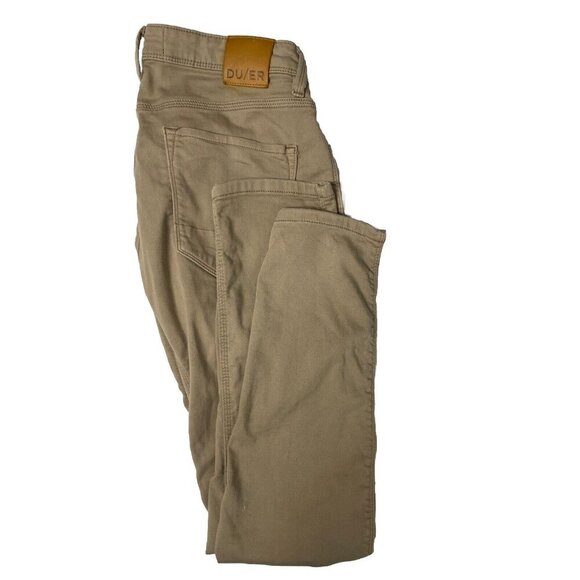 Duer Mens 33x32 Brown Denim Chino Pants Jeans Slim N2X